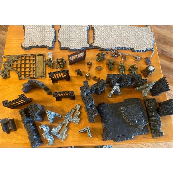 Mega Bloks Dragons Krystal Wars Castle Fort Stone Rock Weapons Figures Walls Lot - Picture 1 of 16
